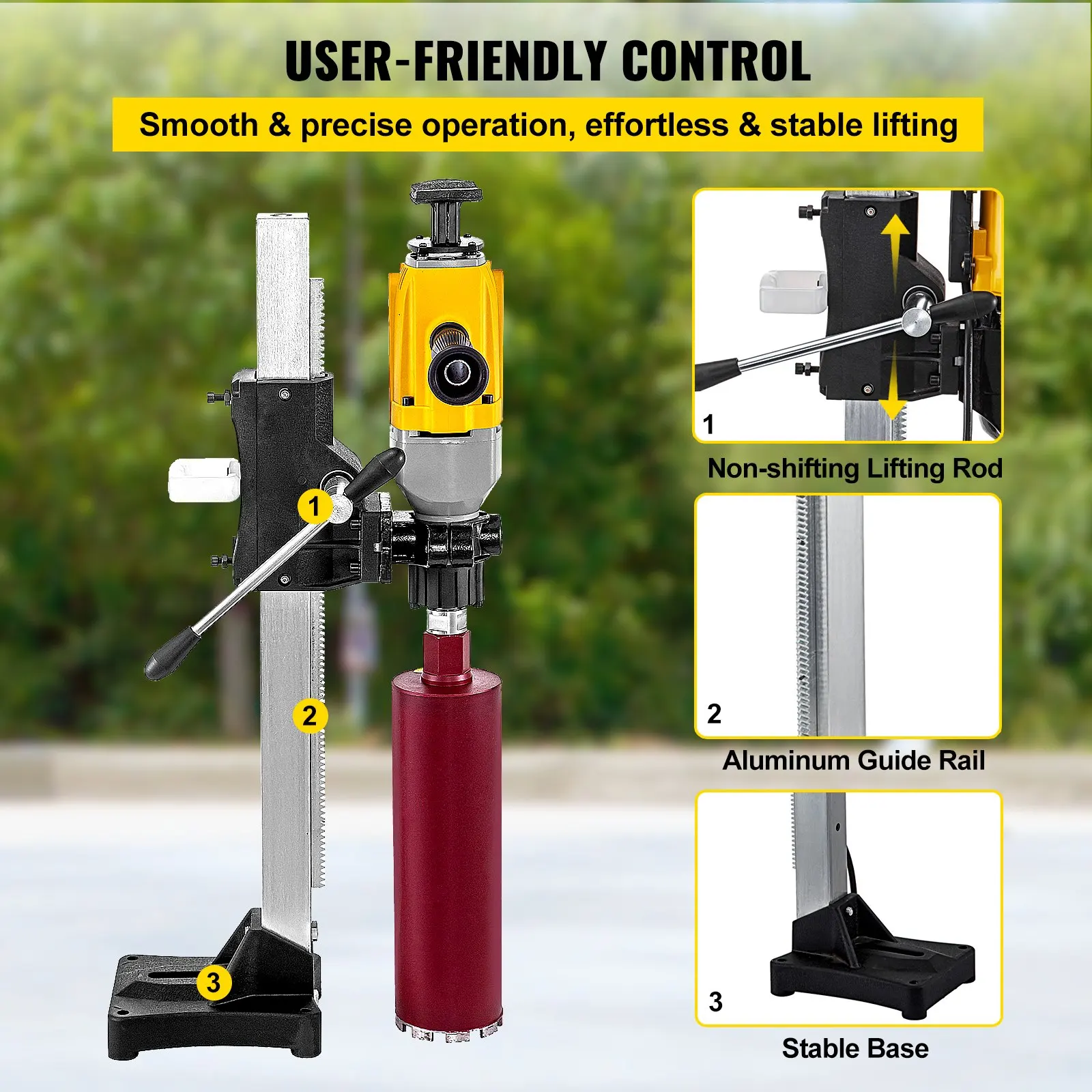 Core Drill Machine 2180W Diamond Core Drill Rig Powerful Rugged Concrete Core Drill 160MM With Stand Tool Concrete Brick Block