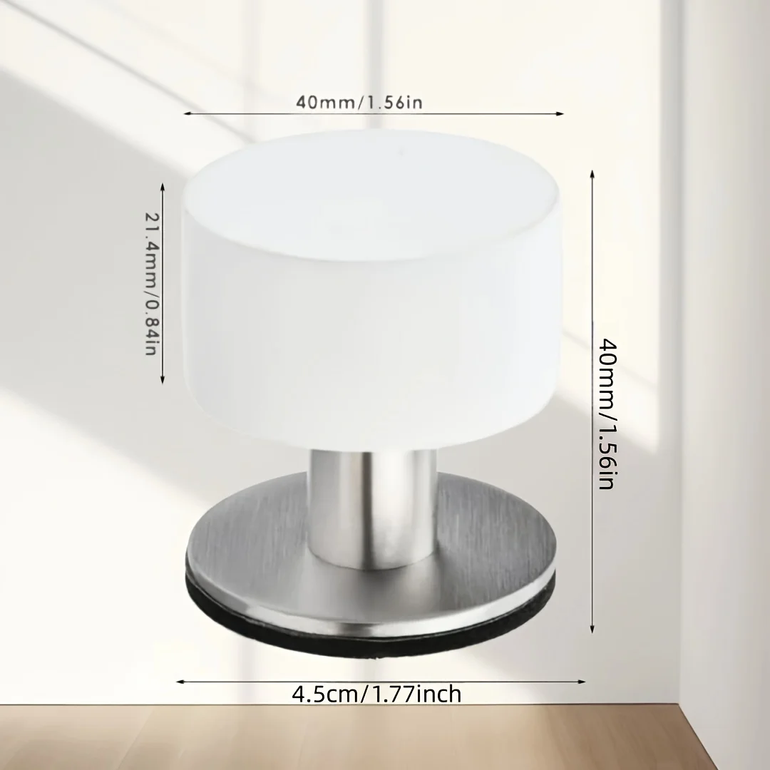 توقف باب مطاطي متين ذاتي اللصق مع قاعدة معدنية واقي حائط لتقليل الضوضاء وممتص للصدمات للاستخدام المنزلي والمكتب والمدرسة #3