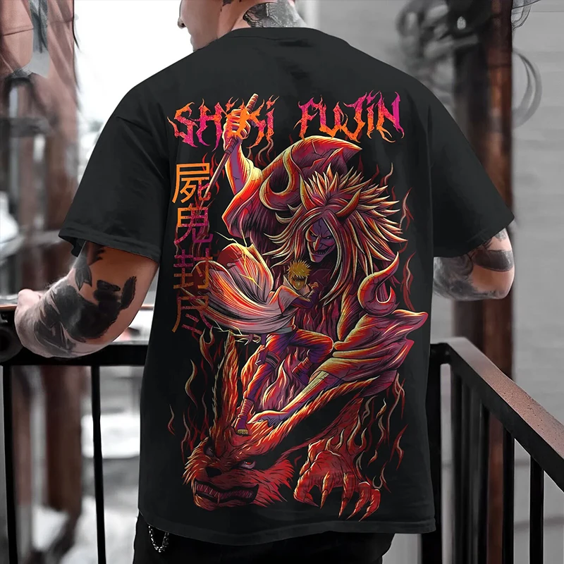 

Naruto Animation Derivatives Men's Anime Oversized T Shirt Men's 2025 Summer Casual Streetwear High Quality Cotton Crew Neck Top