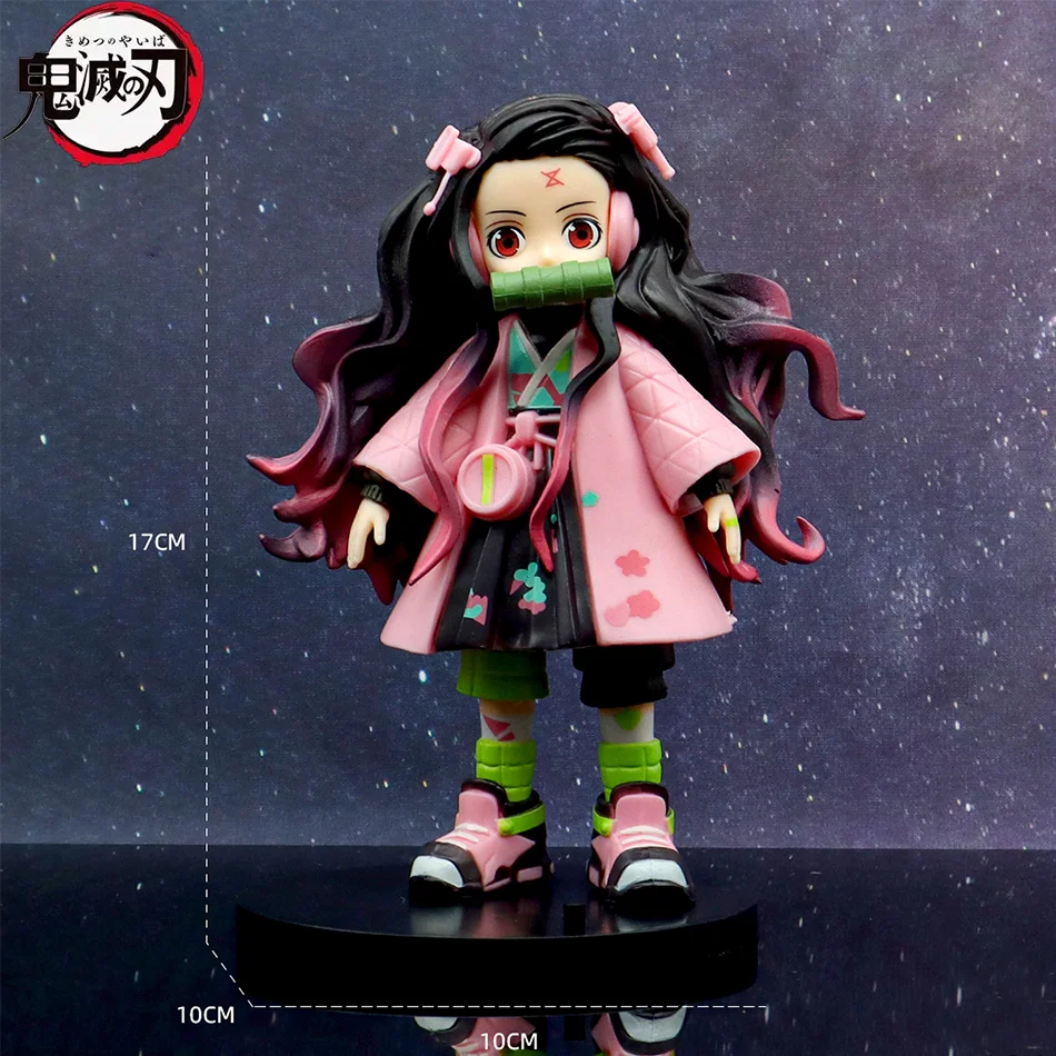 Figura de Anime Demon Slayer de 15cm, Nezuko Tanjirou Zenitsu Inosuke Kyoujurou Giyuu Kawaii Qposket, juguetes en miniatura de PVC, regalo para niños