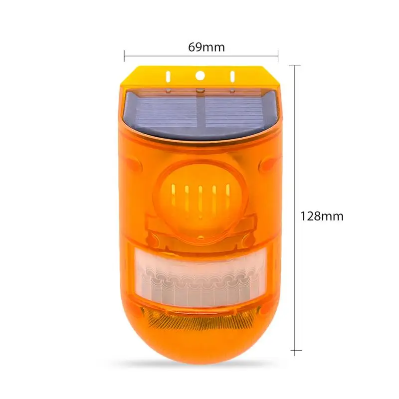 Solar Alarm Motion Activated Strobe Lights Waterproof Solar Alarm Light 2 Work Modes 110db Sound Security Siren Light For Home