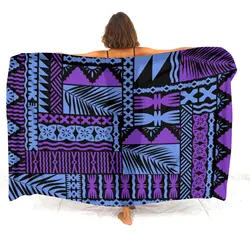 Hawajski kurort plażowy panie Sarong niestandardowe polinezyjskie damskie szal Vintage plemienny tatuaż nadruk Fiji Samoan Island Sarong