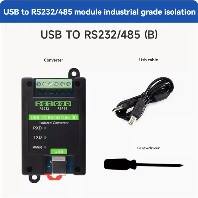 

USB To RS232/485 (B) Industrial Isolated Converter FT232RNL Rail-Type USB Converter Multiple Protection