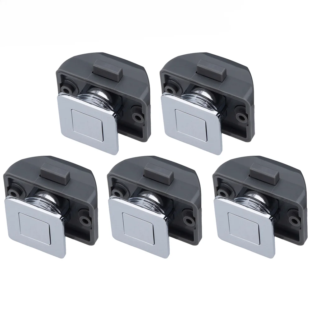 5pcs Push Button Lock Camper Car Push Lock RV Caravan Boat Motor Cabinet Drawer Latch Button Locks Furniture Door Lock Hardware