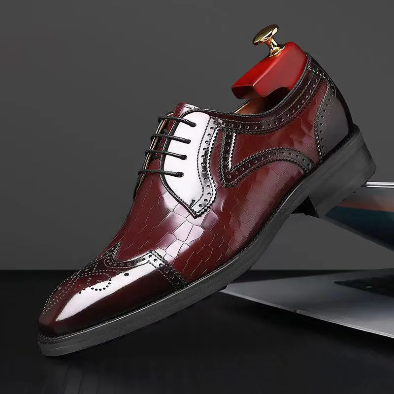 Men's Dress Shoes Office High-heeled Wedding Leather Shoe for Men High Quality Platform Business Formal Social Leather Shoes Man