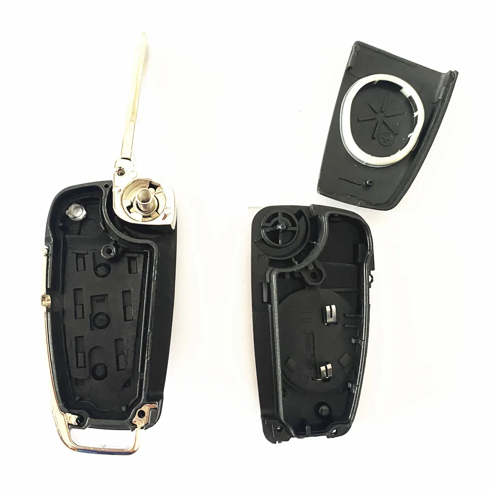 No logo new Flip Remote Control Shell Case Smart Car Key Housing for Audi A3 A4 A6 A6L A8 TT Quattro Q7 S6 with Uncut Blade
