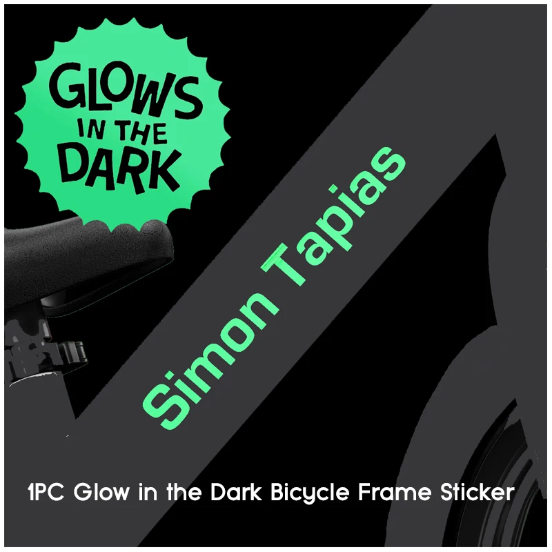 Glow in the Dark Bicycle Frame Sticker Personalised Name Cycling Decorative Vinyl Decal DIY Waterproof Bike Luminous Label