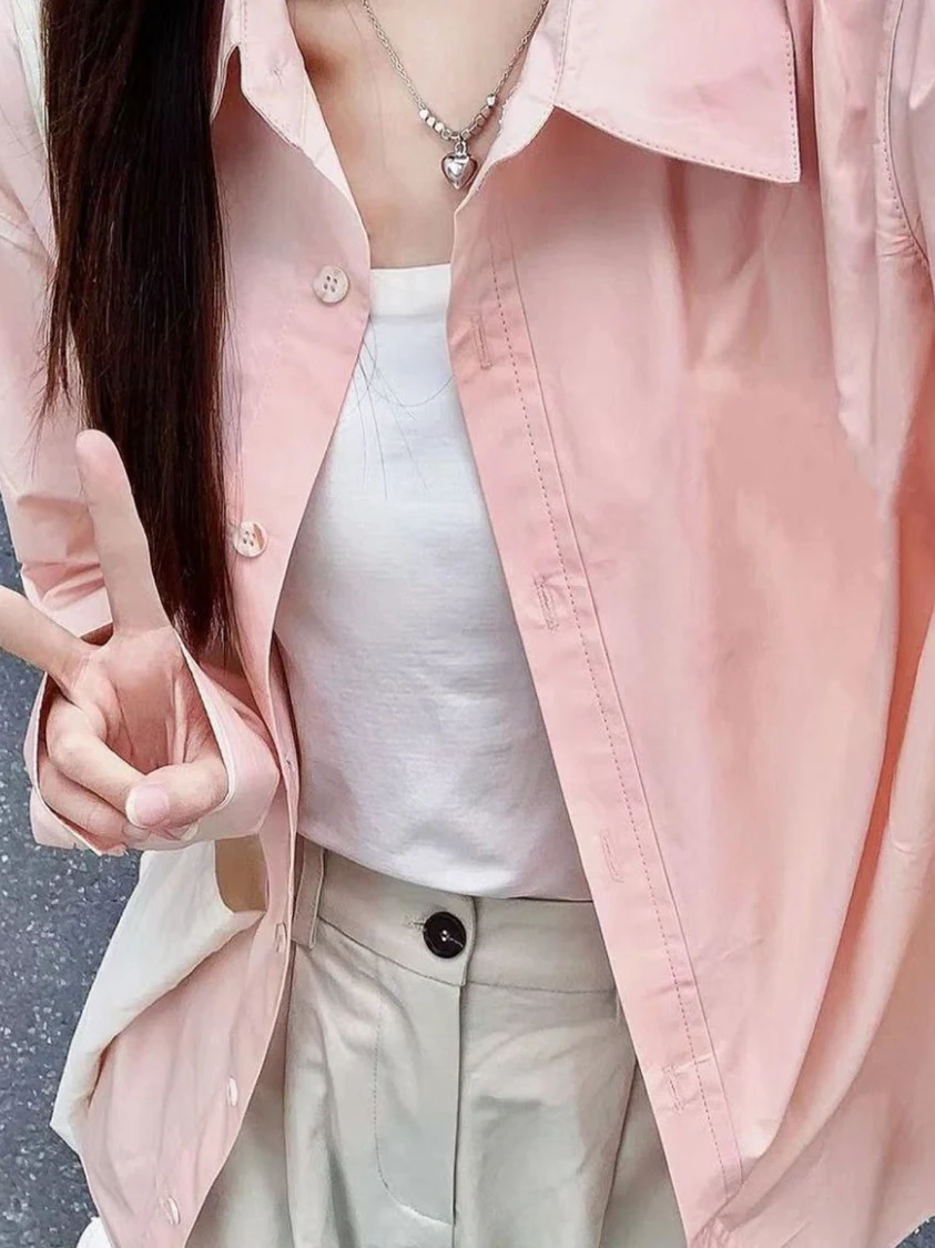 

plus Size 300 Pou Women's Korean Sle Long Sve Sun Protection irt Loose Comfortable Spring Summer Casual Outerwear