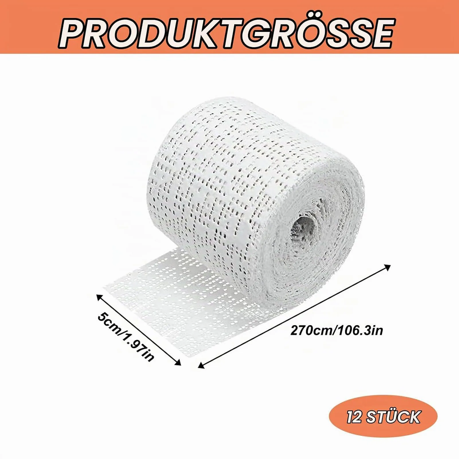 12 Rolls 5 X 270cm Plaster Bandages for Crafts,Plaster Bandages Set for Baby Belly Impression,Quick Drying Plaster Bandages for Plaster Impression