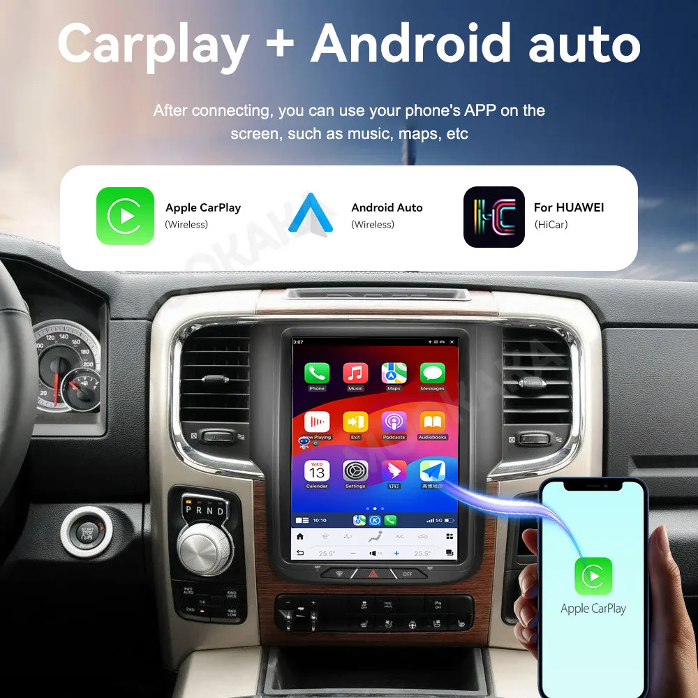 Car Accessories Radio For Dodge Ram 2011-2017 Android Auto GPS Navigation Multimedia Stereo Receiver Head Unit Offline