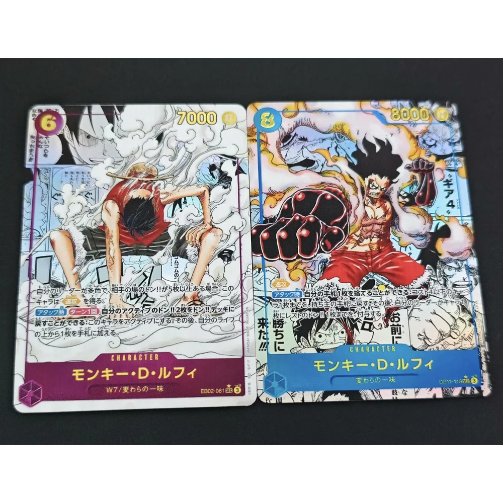 원피스 Diy 자기 제작 Luffy 시리즈 구호 희귀 컬러 플래시 카드 OPCG 클래식 게임 애니메이션 컬렉션 카드 선물 장난감