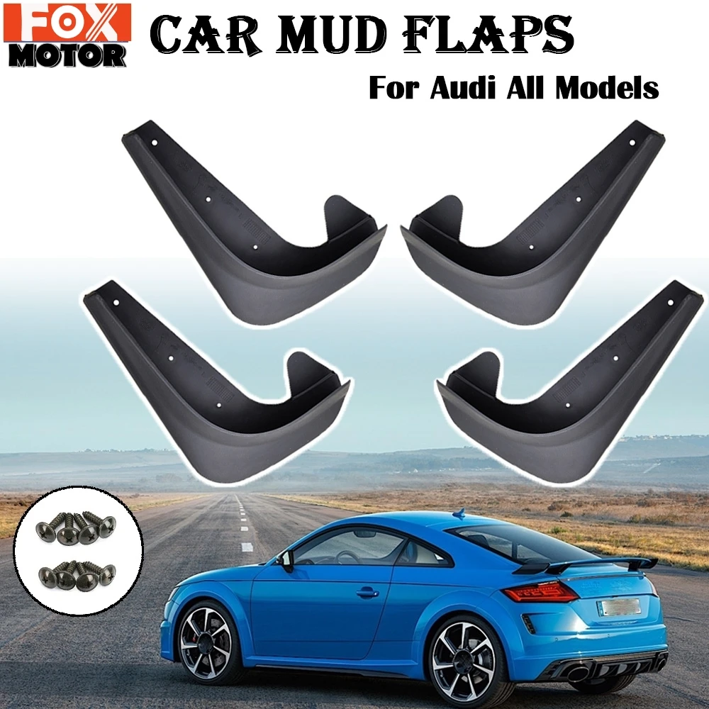 4pcs Mud Flaps Mudflaps Splash Guards Mudguards Front Rear For Audi A3 A4 S4 B5 8D B6 8E 8H B7 B8 8K B9 8W A8 D2 4D D3 4E D4 4H