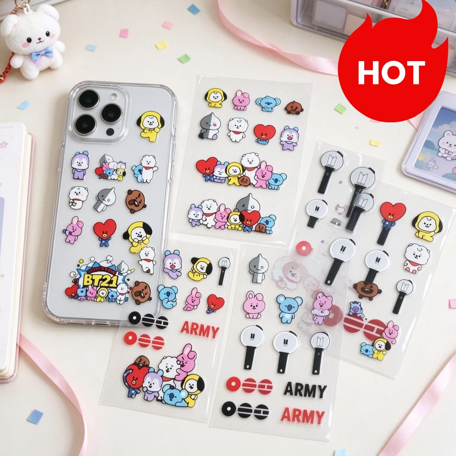 New BT 21 Cooky Cartoon Cute Stickers Kawaii Student DIY Decor Waterproof Stickers Phone Case Laptop Anime Peripherals