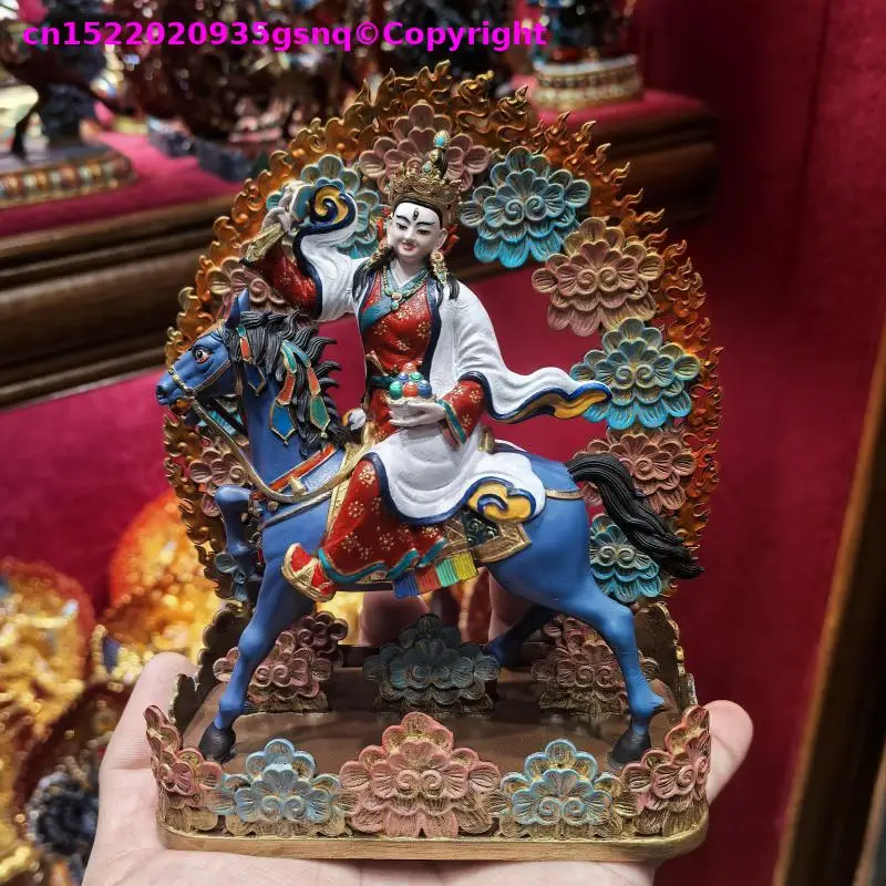 Special offer Exquisite copper carving painted Buddha statue Aqi Buddha Mother Vajrayogini Dorje Najor Buddhist family worship