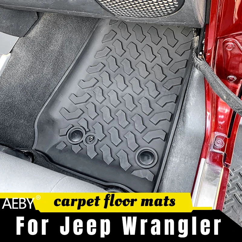 

For Jeep Wrangler 2018 Carpet Textured Floor Mats Cargo Lining Soundproofing,cargo lining,Anti-slip rubber,interior accessories
