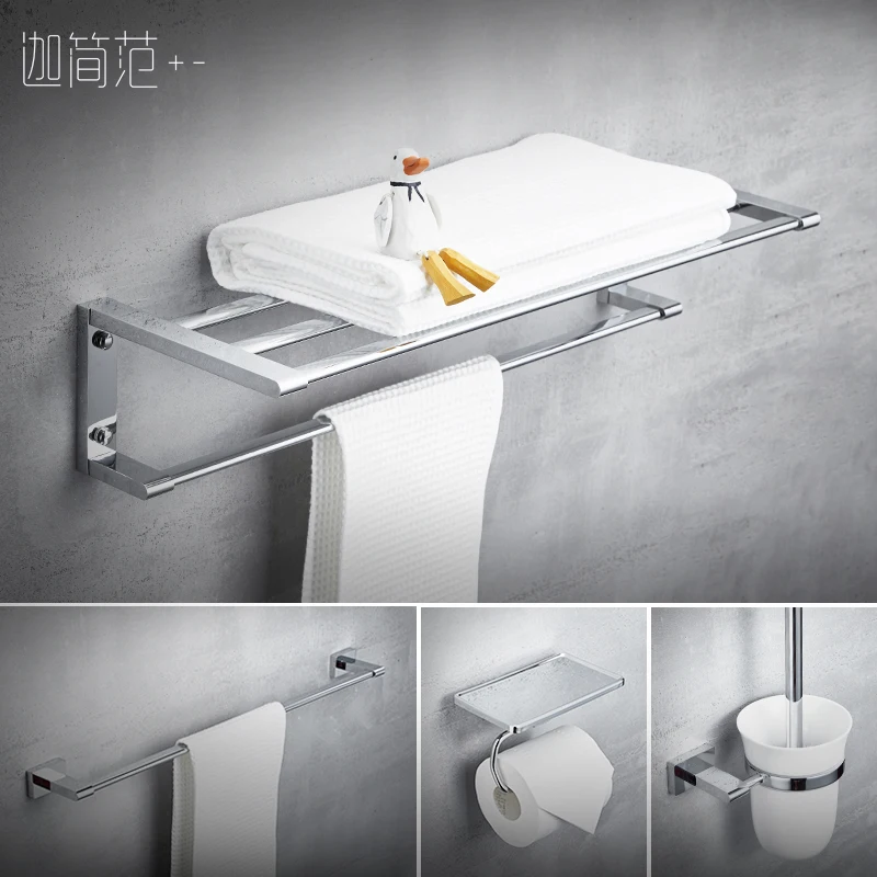 Bathroom, bath towel holder, stainless steel towel rack, non-perforated bathroom shelf, hardware bathroom pendant, creative and