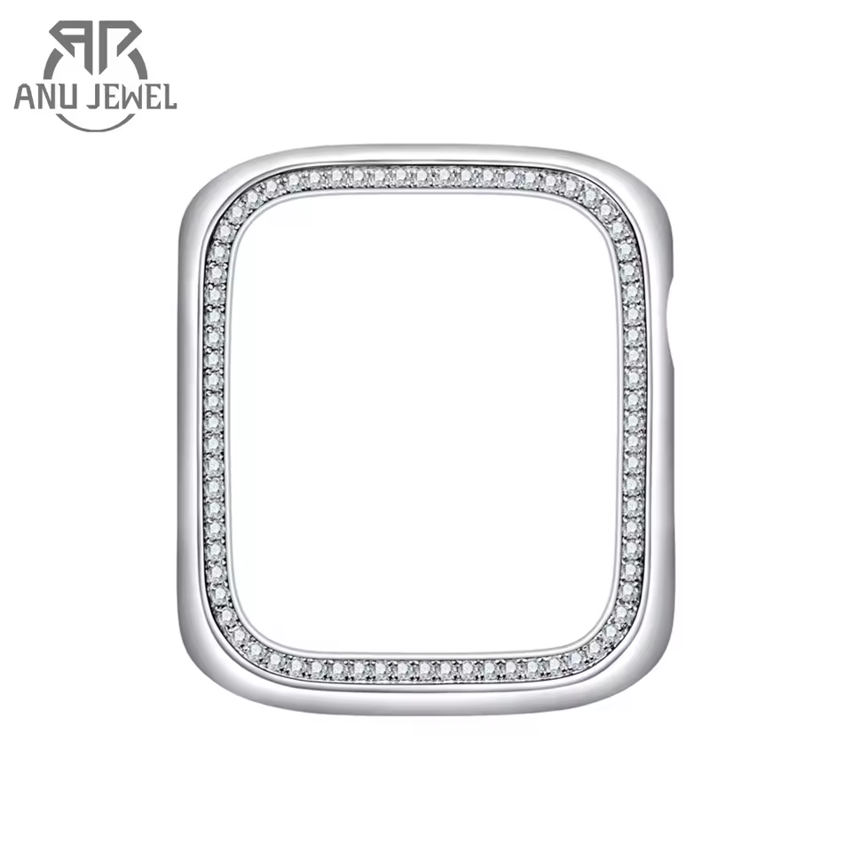 AnuJewel Moissanite iWatch Case Series 9 8 7 45mm Full Created Diamonds Protective Cover for iWatch Jewelry Wholesale