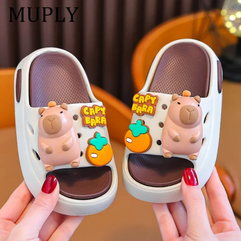 

Children Slippers Kids Summer Cartoon Beach Shoes Boys Girls Baby Soft Sole Non-Slip Mules Kids Clogs