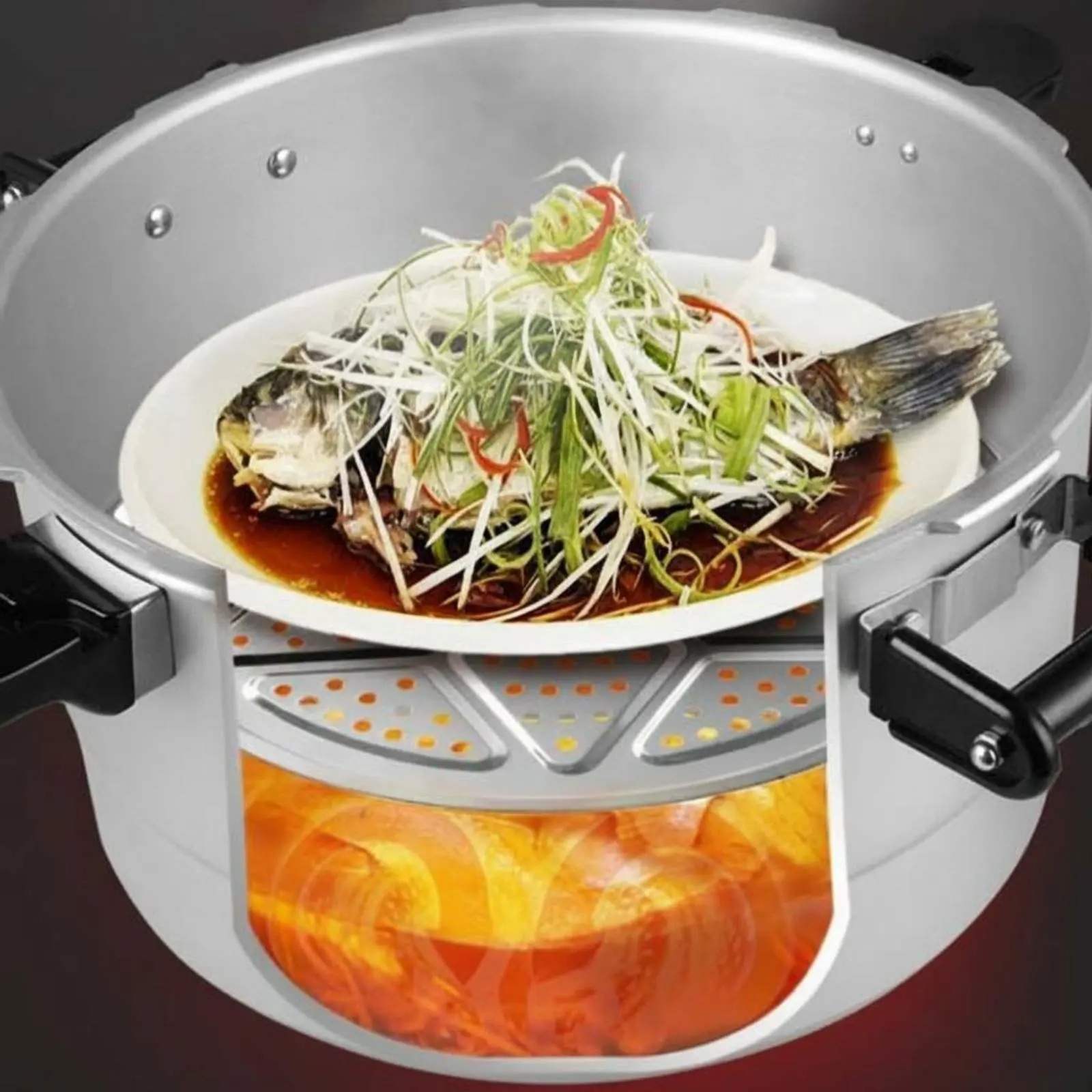 

Профессиональная крышка с замком безопасности для скороварки, большая емкость, универсальная для различных типов плит, для консервирования