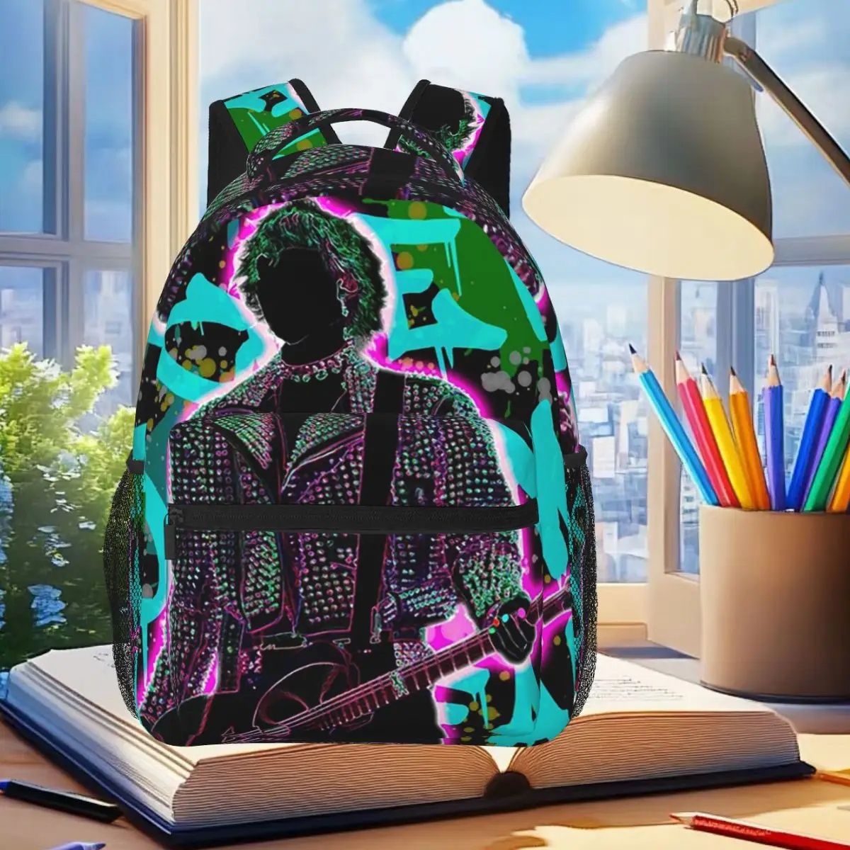 MGK Machine Gun Kelly Illustration Backpack Student Boys Girls BookBag Kids School Bag Laptop Shoulder Bags for Men Women