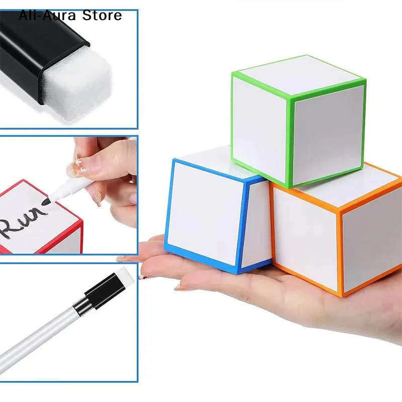 1/3/6Pcs Reusable Erasable Foam Dice, Compatible With Dry Erase Markers, Blank Additions EVA DIY Toys For Family Party