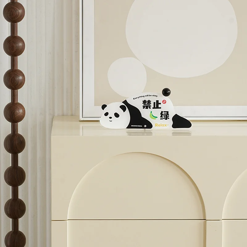 

Panda Clock Desktop Decor for Living Room TV Cabinet Entryway Decorations Miniature Models Home Decor Crafts Artwork Figurines