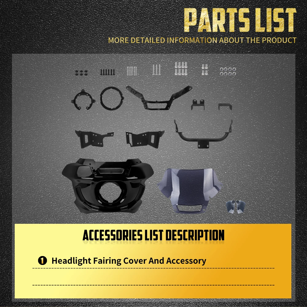 Motorcycle Headlight Fairing Cover Front Mask Head Light Mount Kit For Harley Softail 2018-up Low Rider 2022-2025 Dyna 2006-2017 view 5