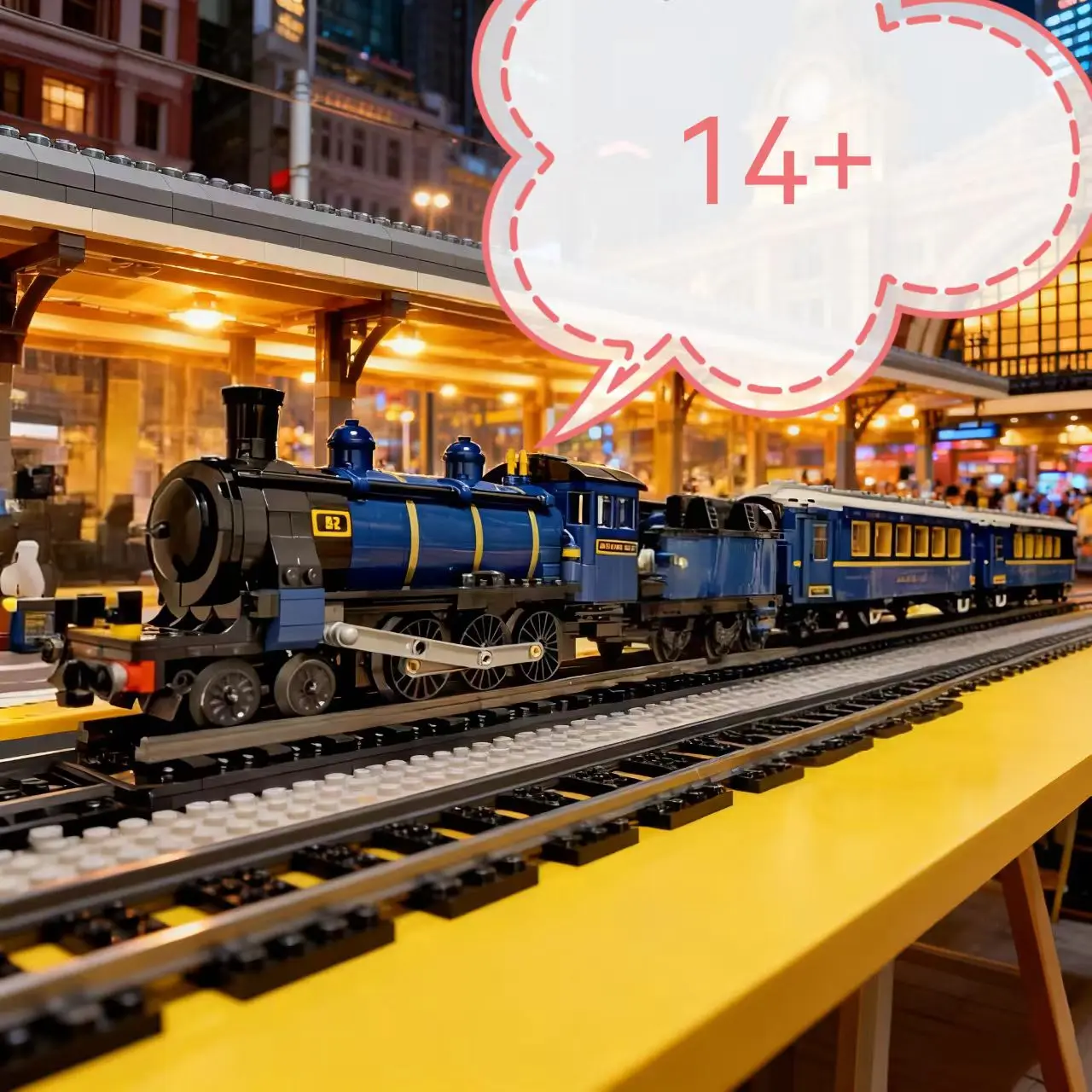 2024 New Express Train Classic 140th Anniversary Luxus-Zug-Lokomotive-Transportbausteinmodell, kompatibel mit 21344