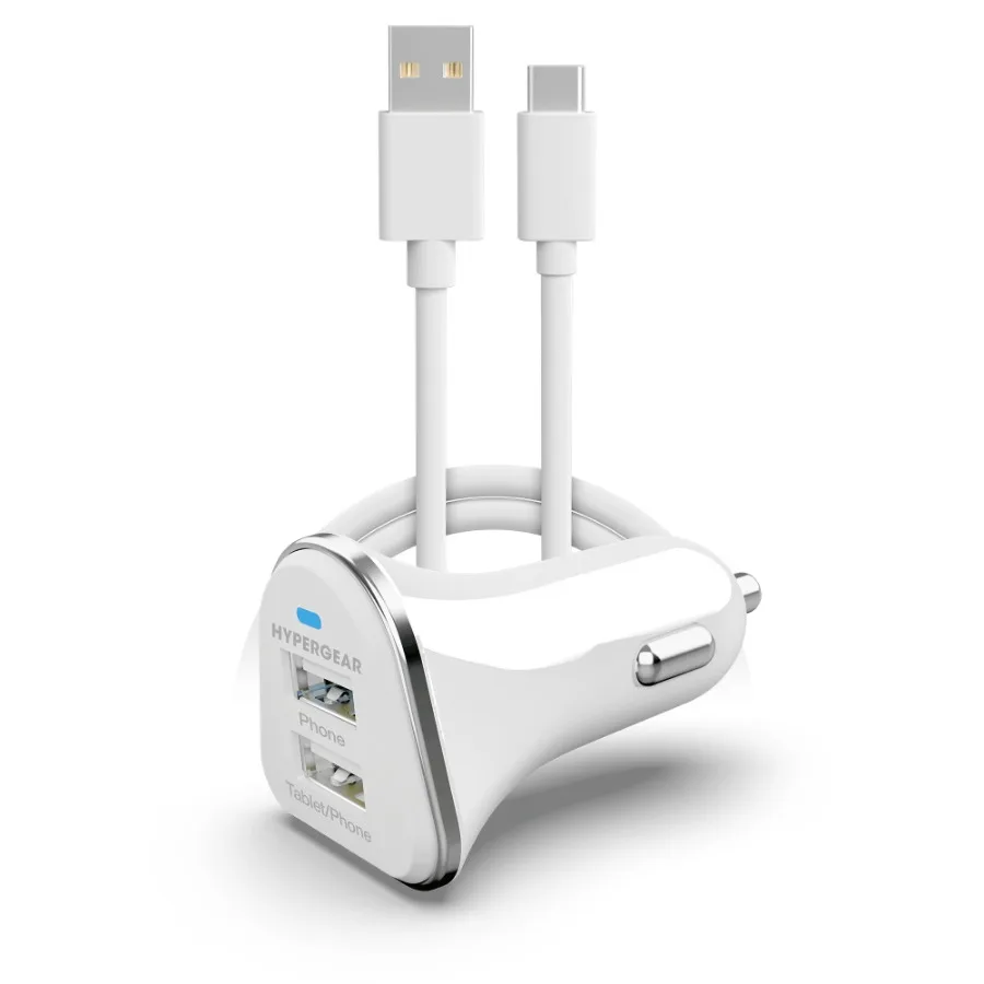 

HyperGear HiPower Dual USB 3.4A Car Charger for iPhone 15 Androids Tablets Earbuds and Cameras