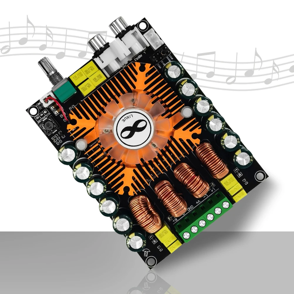 TDA7498E 2.0 High Power Digital Power Amplifier Board 160Wx2 Stereo Amplifier Board With Cooling Fan Gain Adjustable 20Hz-20KHz - view 2