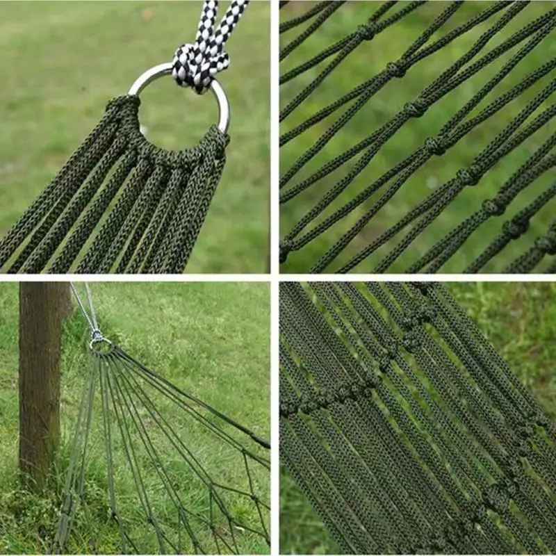 

A1A2 Nylon Mesh Rope Hammocks Outdoor Garden Swing Hanging Bed Portable Camping Hammock for Garden Beach Yard Travel