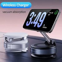 15W Magnetic Car Wireless Charger 360° Rotation Vacuum Suction Cup For Magsafe iPhone 12-16 Series Car/Gym/Driving Phone Holder