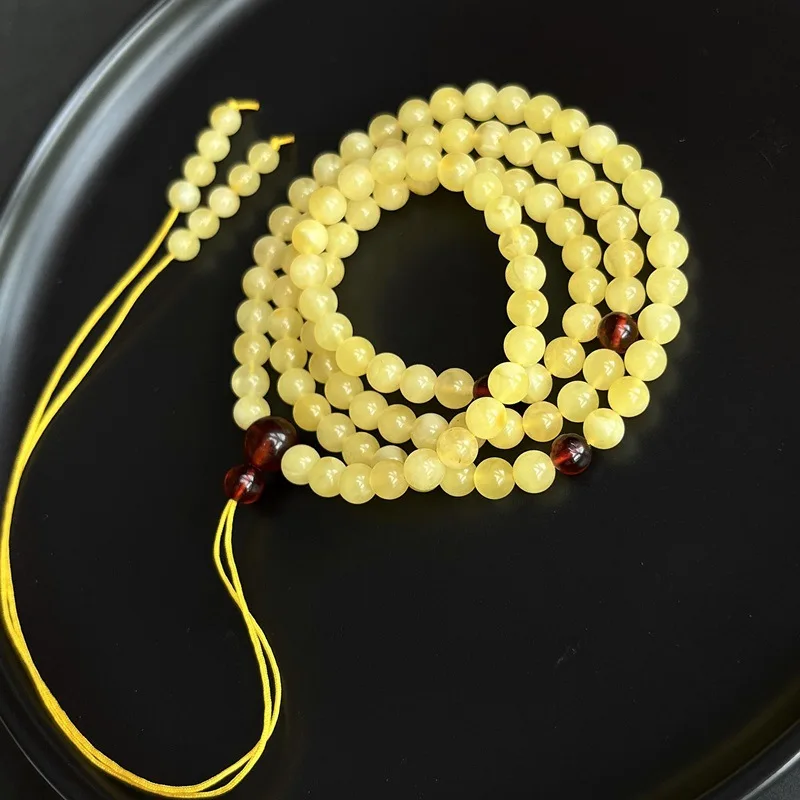 

5 мм браслет из натурального янтаря Мала 108 ожерелье из бисера женские ювелирные изделия из натурального балтийского янтаря многослойные браслеты с кисточками