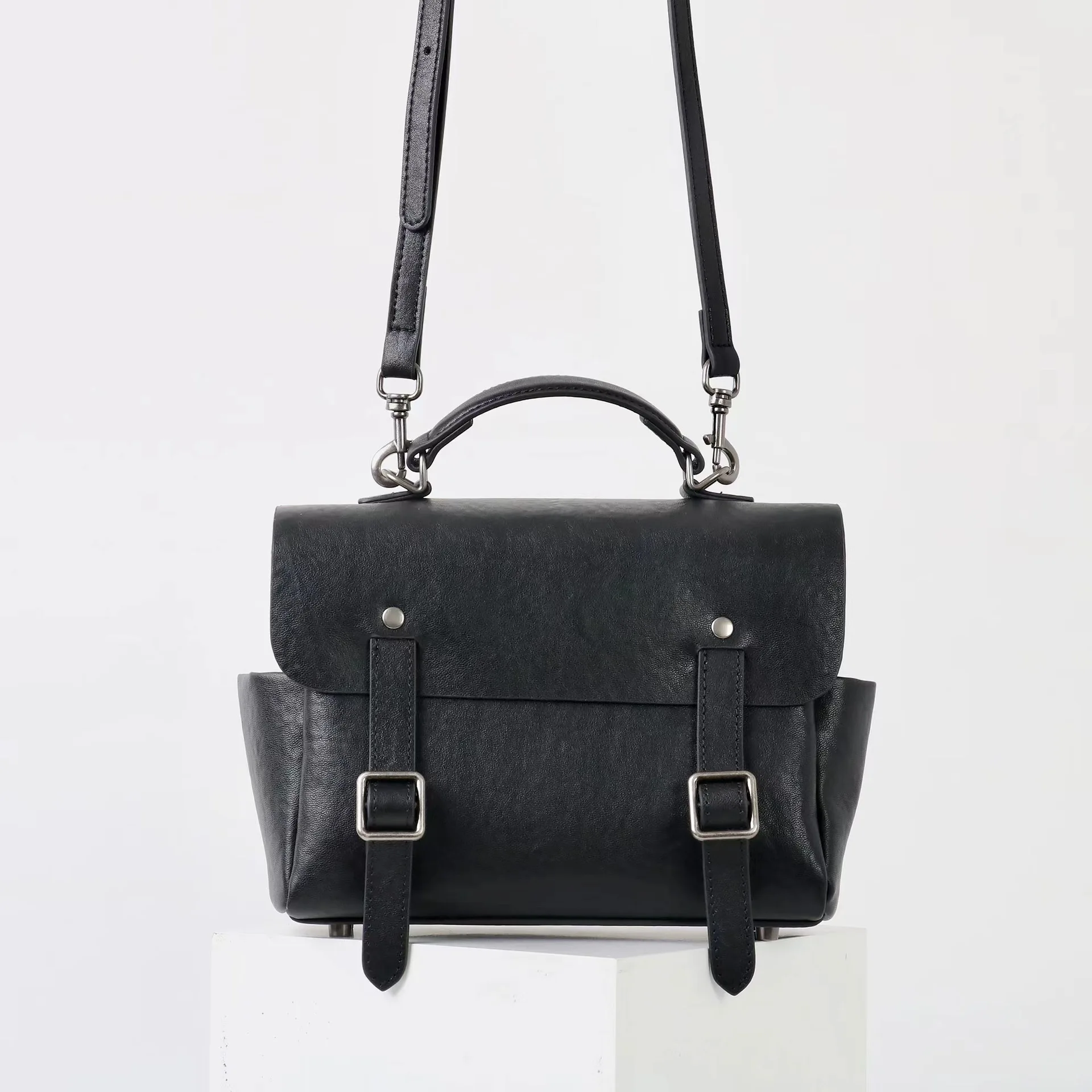 حقيبة ظهر جديدة من جلد البقر المدبوغ بالخضراوات لعام 2026 بكتف واحد مائلة حقيبة ظهر كامبريدج عصرية متعددة الاستخدامات حقيبة راقية #3