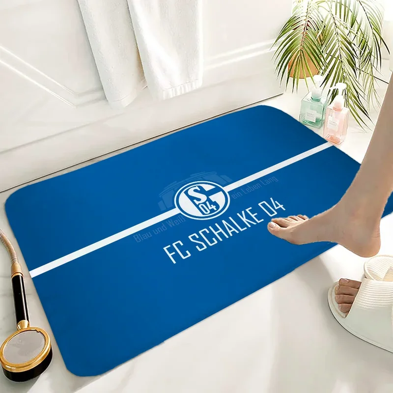 Bath Mat Rug Bathroom Foot Mat Non-slip Mat Small Floor Mats Door Mat FC S-schalke-e 04 Carpets Entrance Carpet for Kitchen R #