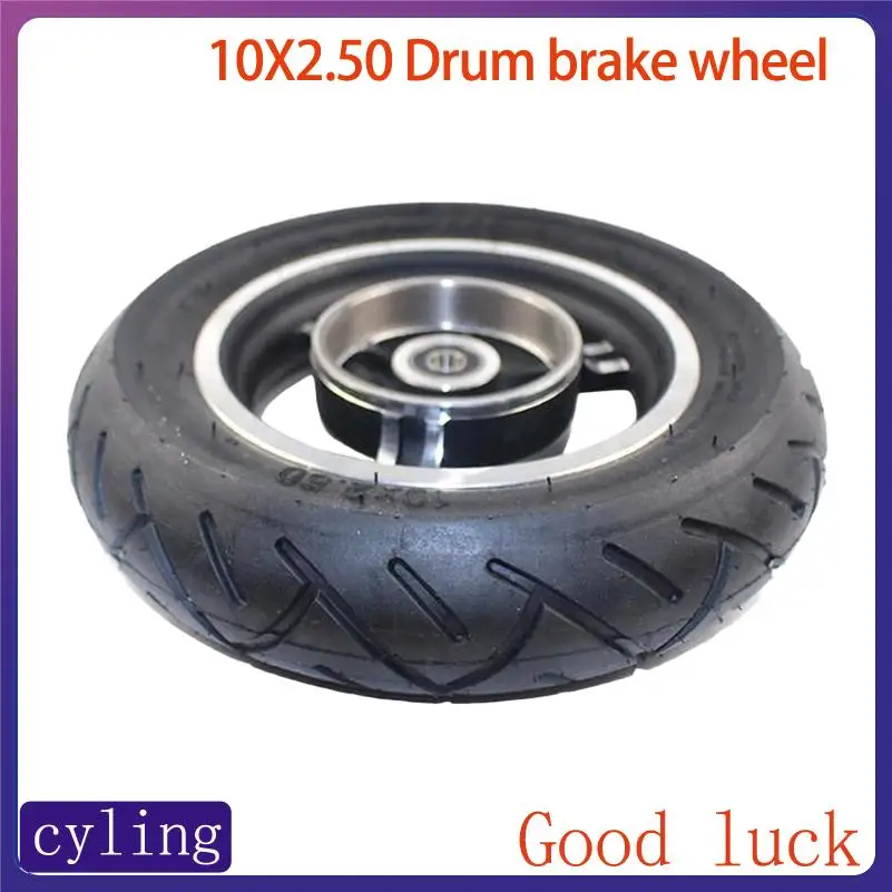 

Прочный комплект легкосплавных колес 10x2.50-10 дюймов, идеально подходящий для модернизации заднего барабанного тормоза электросамоката.