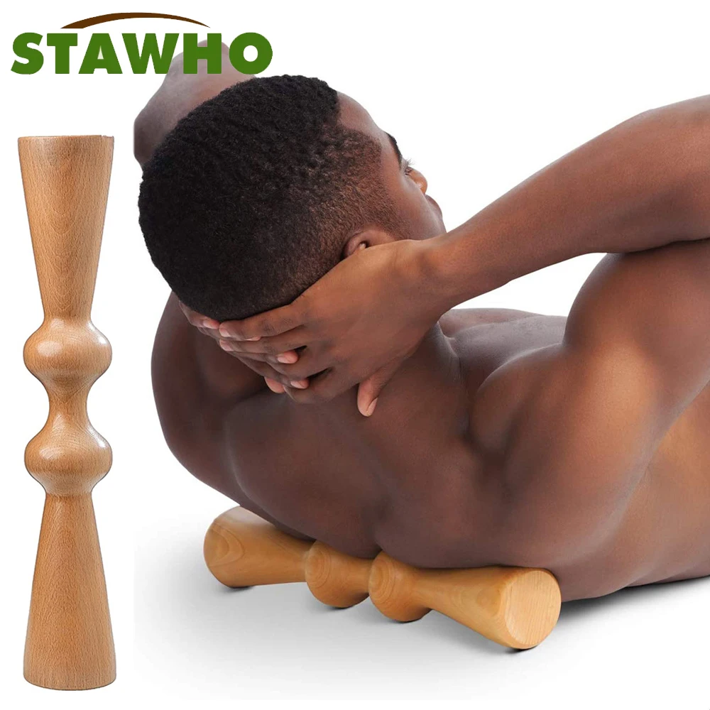 Wood Therapy Massage Tool,Spine Stretcher & Aligner,Back Cracker for Back Pain Relief and Muscle Recovery, Manual Back Massager