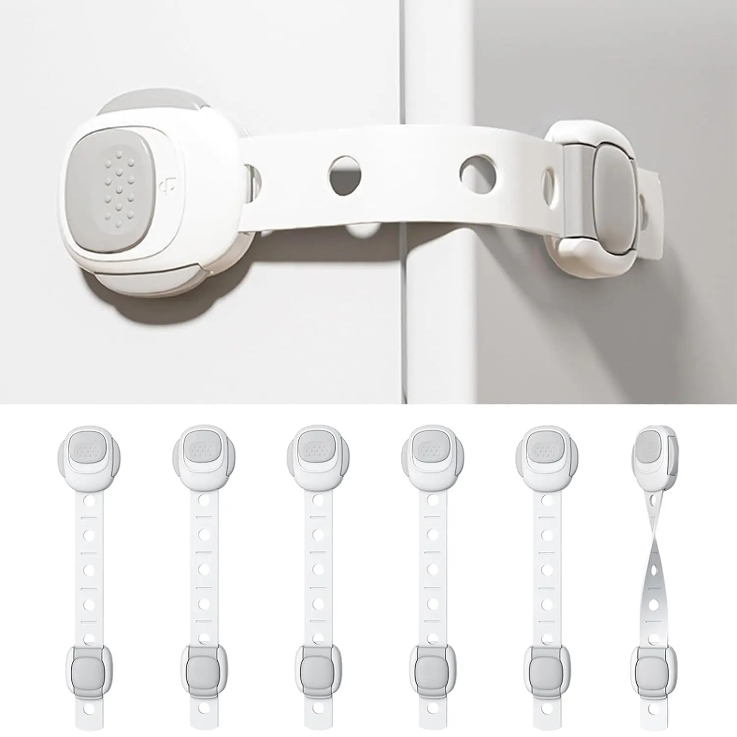 

Baby Proofing Cabinet Locks - 3M Adhesive Child Proofing Straps Stove Oven Refrigerator Drawer Toilet Safety Latches