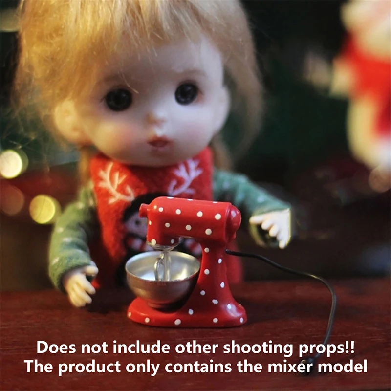 1/12 دمية مصغرة الملحقات عصارة صغيرة محاكاة الأحمر خلاط نموذج لعيد الميلاد المشهد بيت الدمية الديكور