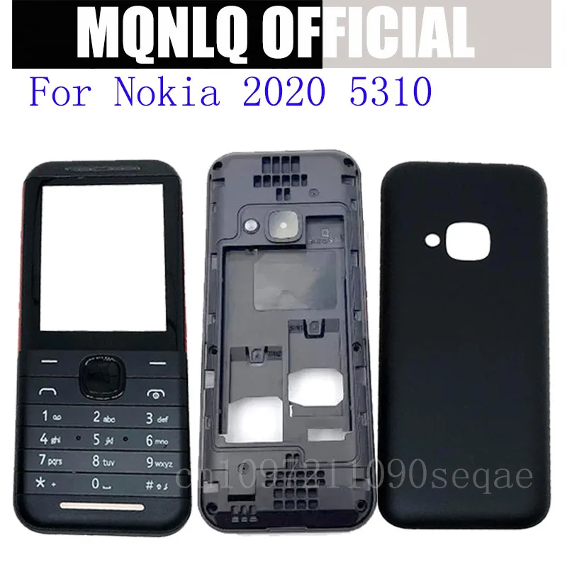Full housing 2020 5310 4G Cover For Nokia 5310 4G 2020year Phone Front Back Housing Button Plug Case English Keypad Parts