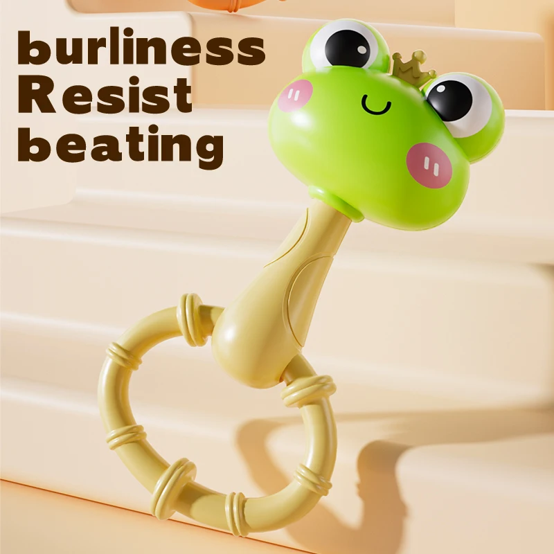 لعبة عصا الجرس المحمولة على شكل ضفدع الدجاج المطاطي الناعم للأطفال