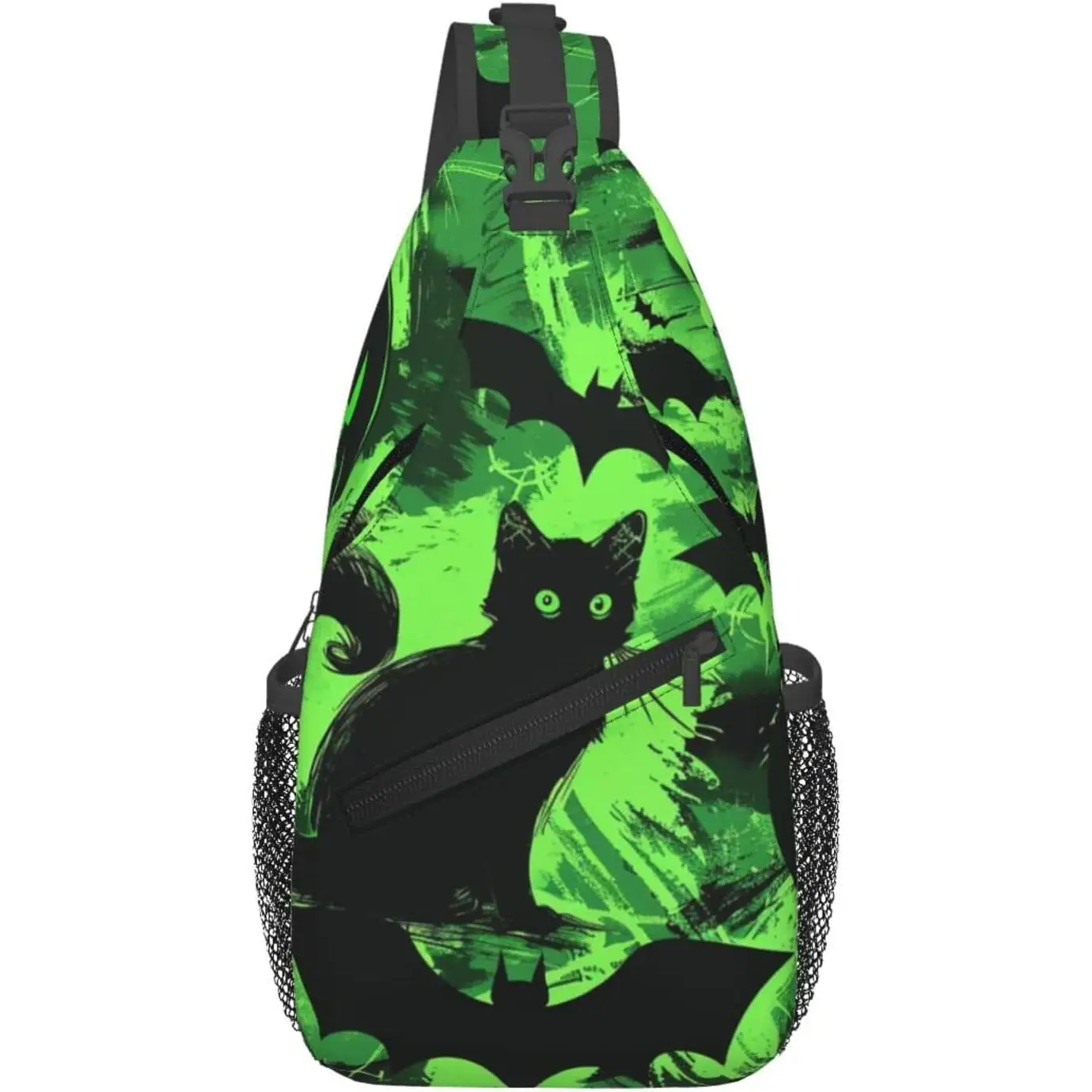 Летучая мышь, призрак, ужас, Хэллоуин, черный, зеленый рюкзак на плечо, фестиваль, спортивный повседневный рюкзак, нагрудная сумка для путешествий, пешего туризма, бега