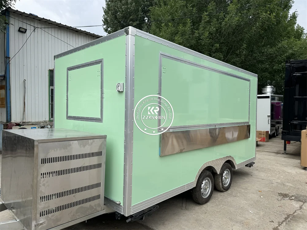 USA Standard Food Truck With Kitchen Equipment Customized Catering Concession Hot Dog Ice Cream Food Trailer