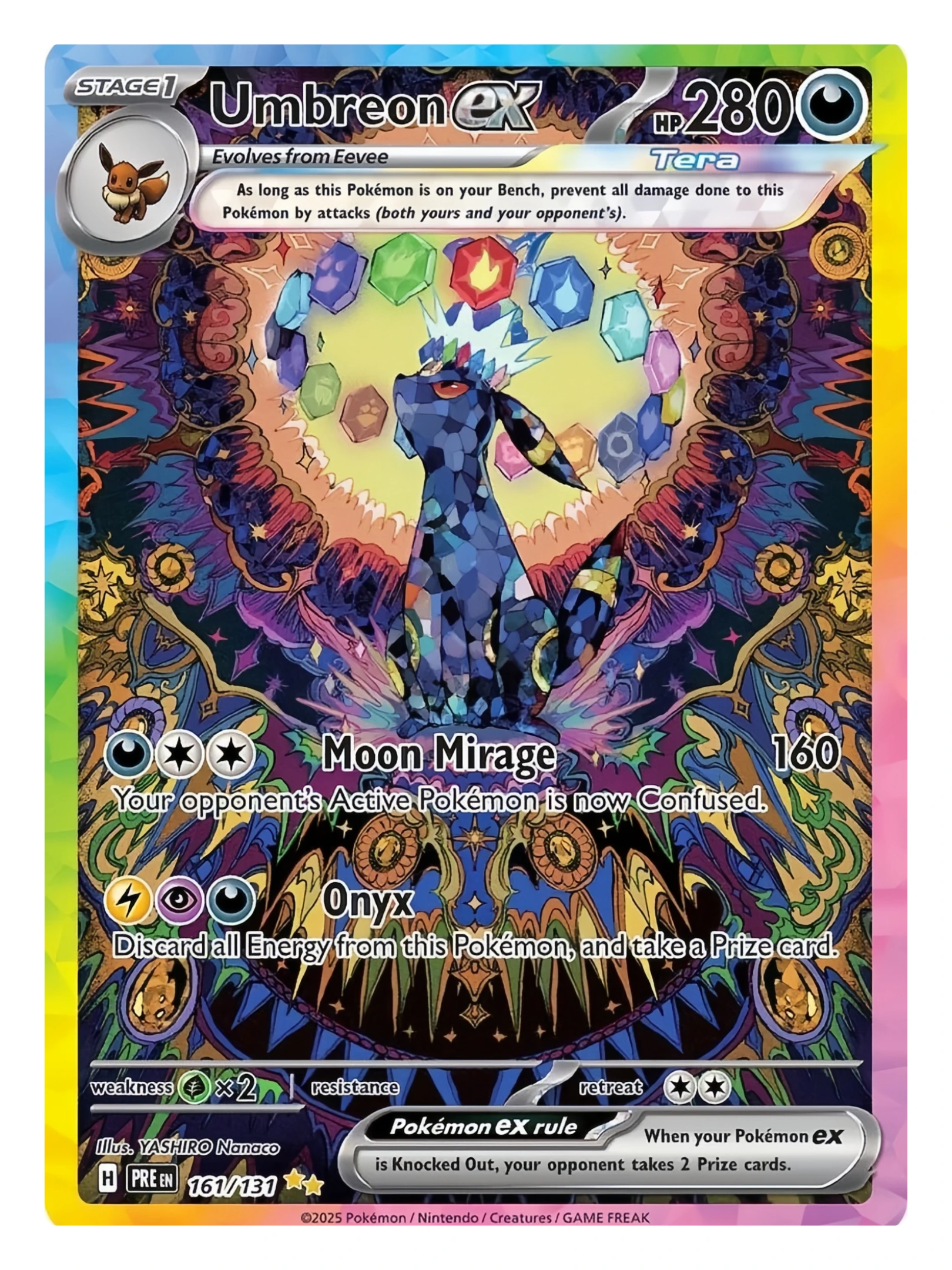 PTCG Cards Terastal EX Set Holo Rare Cards Eevee Espeon Umbreon Sylveon Vaporeon PTCG Cards Gift Collection PKM DIY