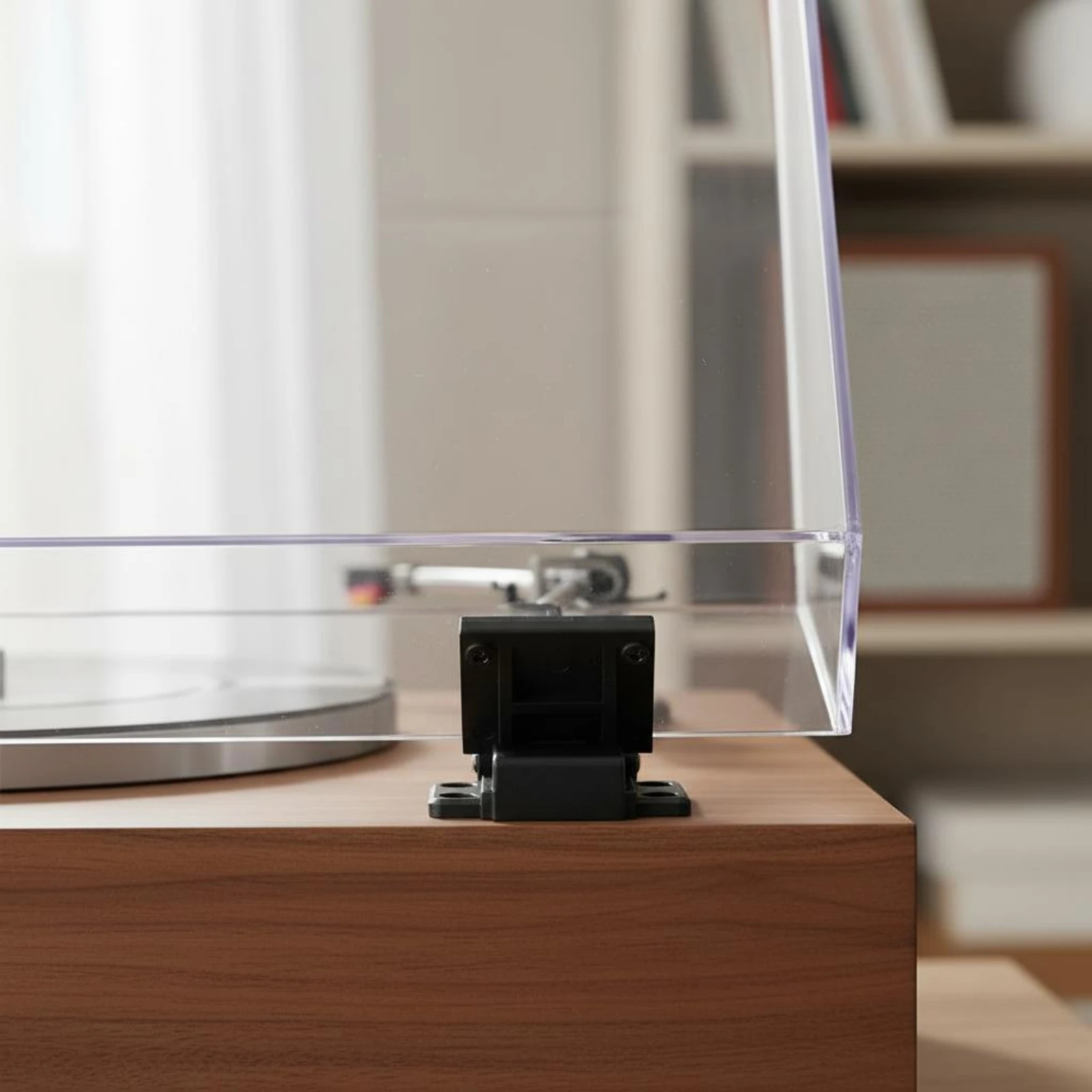 

Dust Cover Hinge Compact Vinyl Player Lid Hinge Audio Accessory Rectangular Mounting Piece Long-Lasting