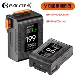 PALO V Mount V Lock BP-199 Battery V-Mount BP-99 Portable Batteries with Type-C USB PD65W Cable for Cameras Smartphones Laptops