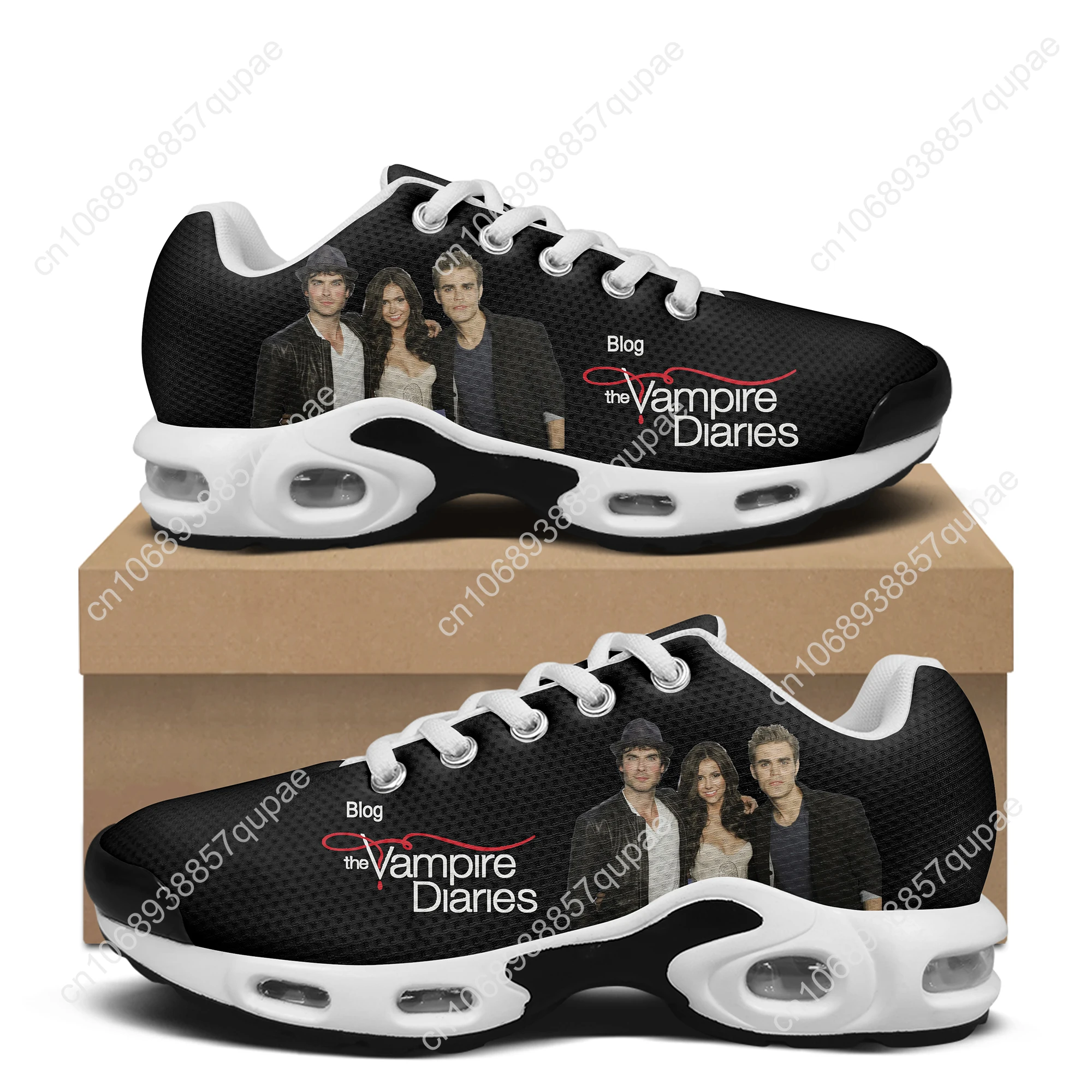 Zapatillas de deporte con cojín de aire The Vampire Diaries Damon Salvatore para hombres y mujeres, zapatos deportivos ligeros para adolescentes, zapatillas de deporte de malla de ocio personalizadas