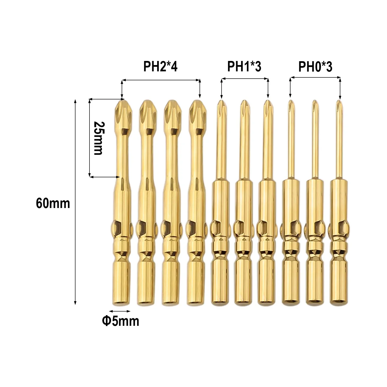 10pcs PH2 PH1 PH0 Screwdriver Bit Set 5mm Shank Magnetic Batch Head Magnetic Tamper Proof Screwdriver Bits With Magnetizer Tools