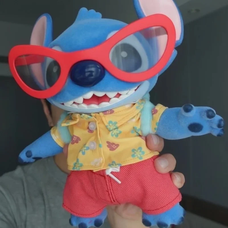 New Genuine Disney Hello Stitch Summer Series Cute Vinyl Collectible Figure 25cm 9.8in Large Body Display Toy Birthday Gifts