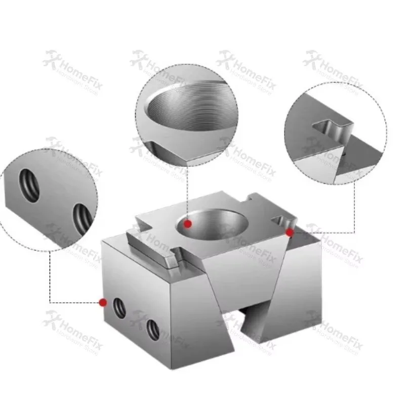 Precision CNC Multi-Station OK Fixture, Two-Way Manual Wedge Expansion Clamping Block, Machining Center Workholding Vise